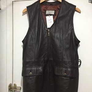 VINTAGE C.G. DESIGNS SPORT LEATHER VEST SIZE M